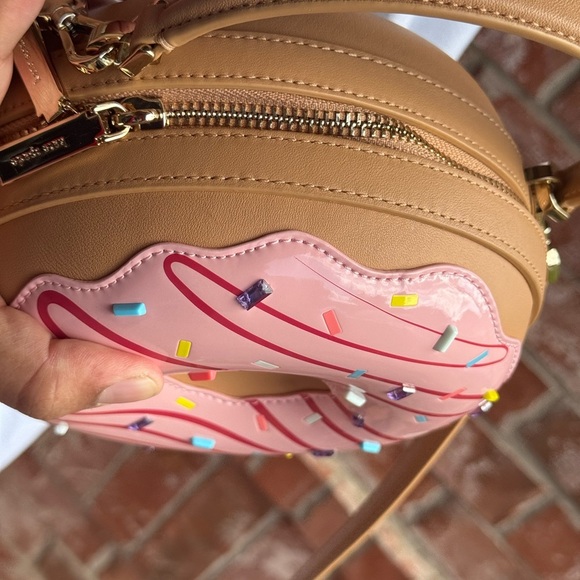 Kate Spade Novelty Bag Coffee Break 3D Donut Crossbody Pink Multi - Picture 7 of 14